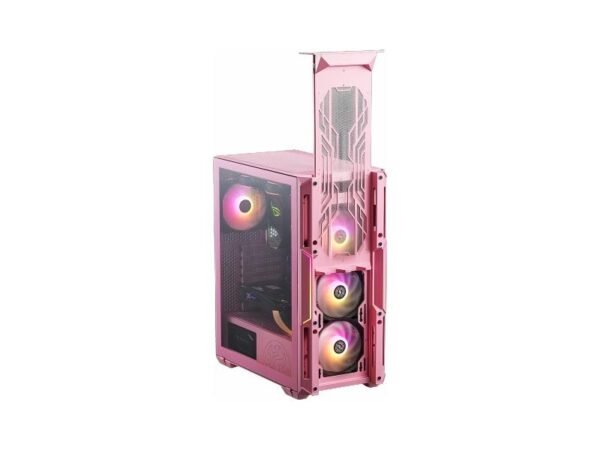 ADATA Compact Mid Tower PC Case - Pink - Image 3