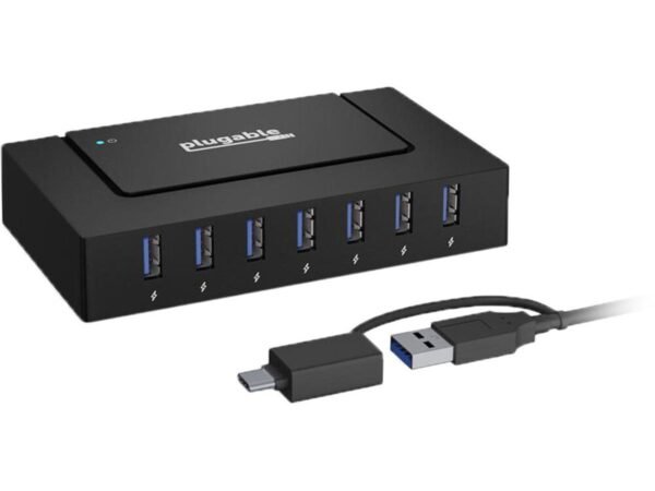 Plugable 7-in-1 USB Charging Hub with Data Transfer