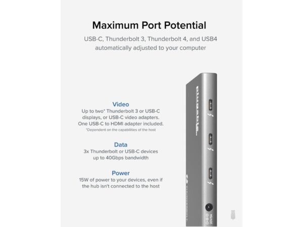 Plugable USB4 Hub, 5-in-1 Thunderbolt 4 Hub - Image 3