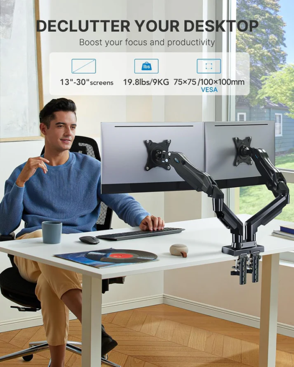 HUANUO HNDS6 Dual Monitor Mount - Image 2